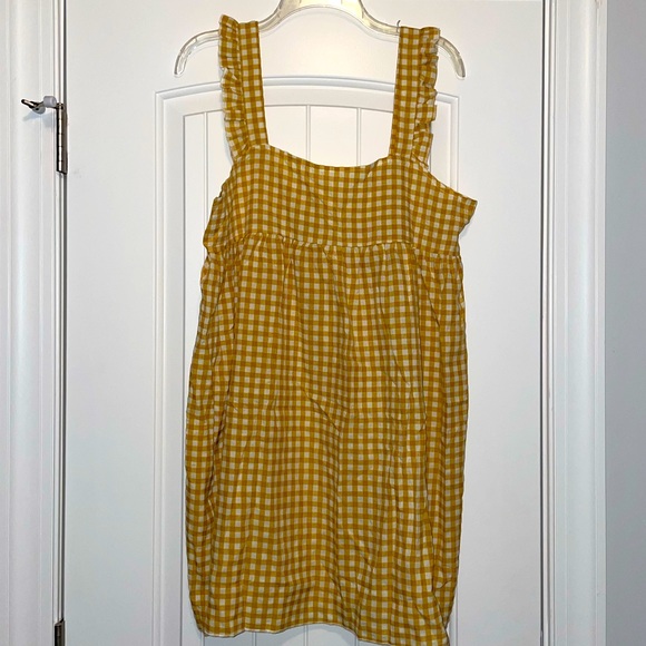 Yellow and White Gingham Babydoll Dress - Picture 1 of 4